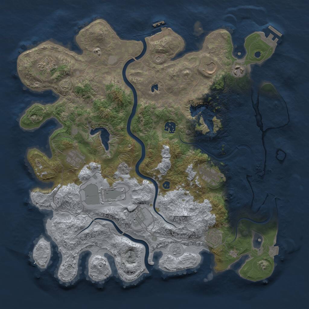 Rust Map: Procedural Map, Size: 4000, Seed: 706141380, 16 Monuments
