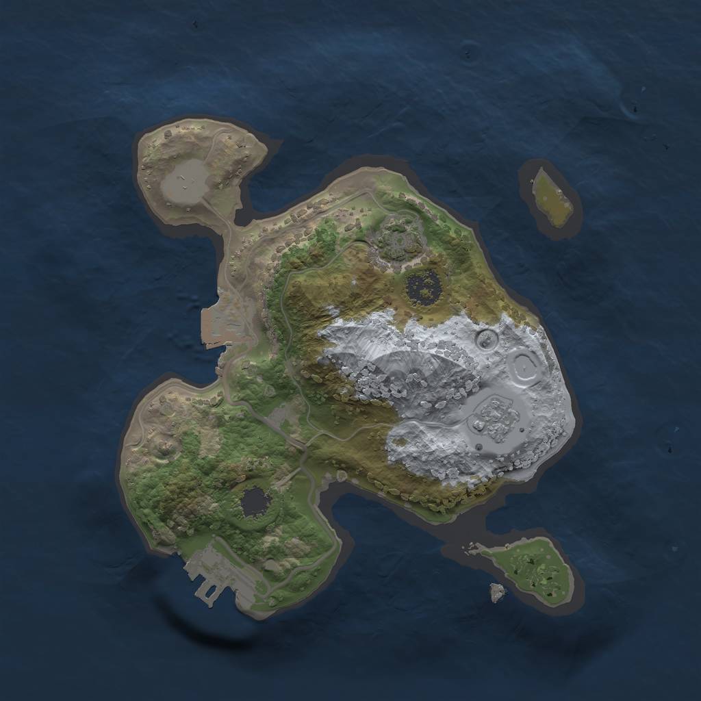 Rust Map: Procedural Map, Size: 2000, Seed: 45000, 6 Monuments