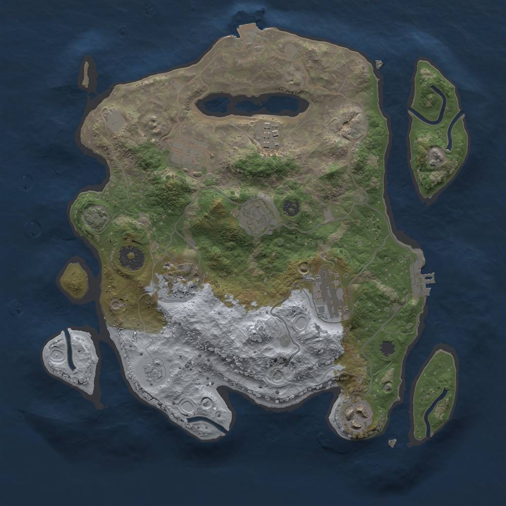Rust Map: Procedural Map, Size: 3000, Seed: 131270030, 13 Monuments