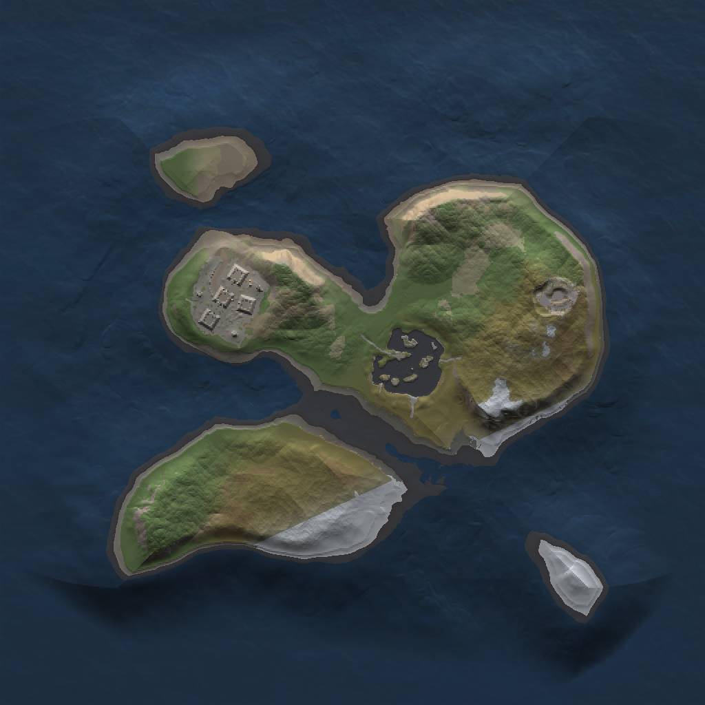 Rust Map: Barren, Size: 1500, Seed: 23742, 4 Monuments