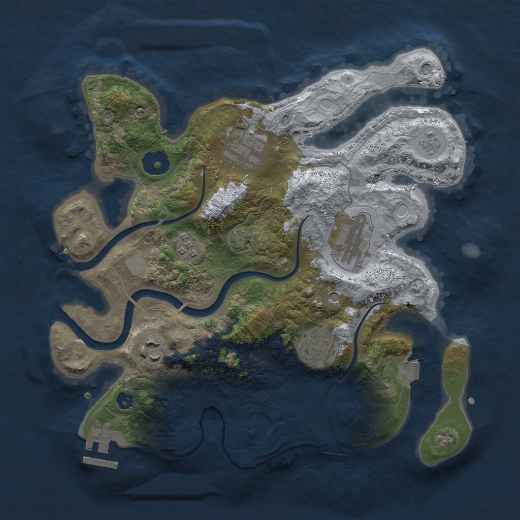 Rust Map: Procedural Map, Size: 3000, Seed: 730647059, 10 Monuments