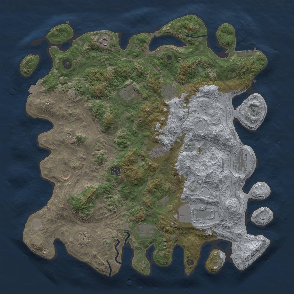 Rust Map: Procedural Map, Size: 4300, Seed: 384012, 18 Monuments