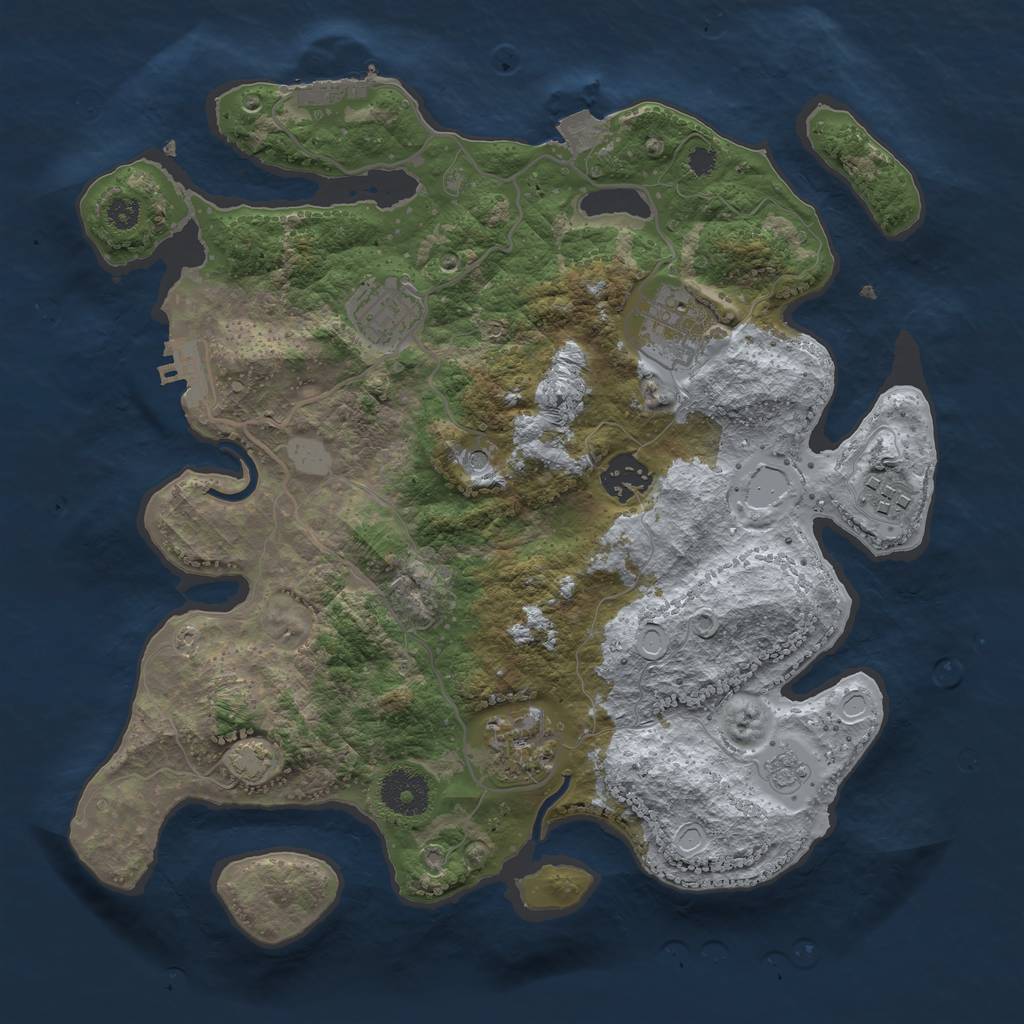 Rust Map: Procedural Map, Size: 3250, Seed: 699610627, 13 Monuments
