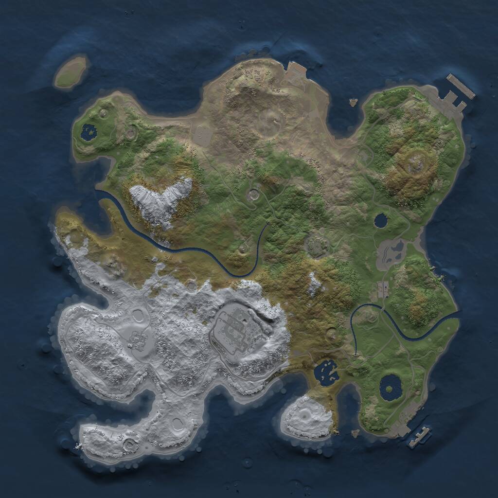Rust Map: Procedural Map, Size: 3000, Seed: 241261752, 8 Monuments