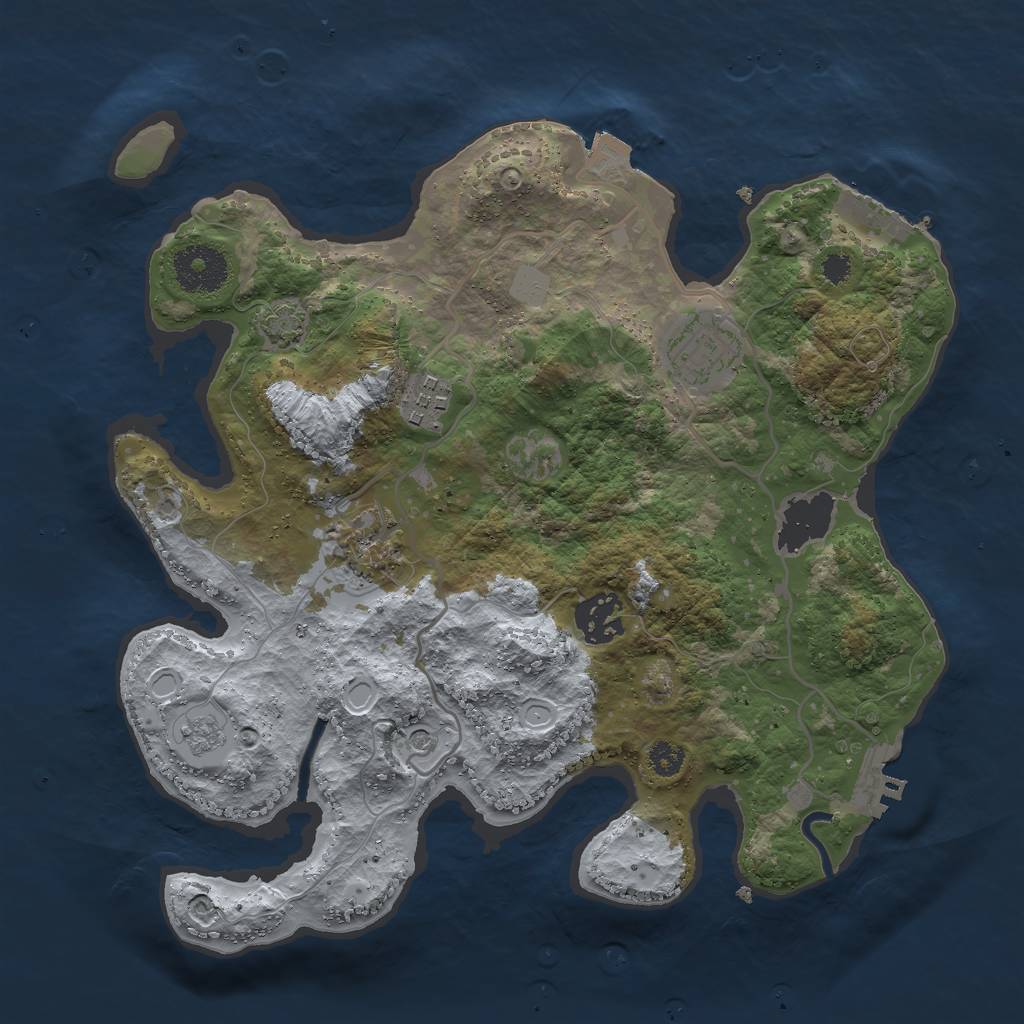 Rust Map: Procedural Map, Size: 3000, Seed: 241261752, 12 Monuments