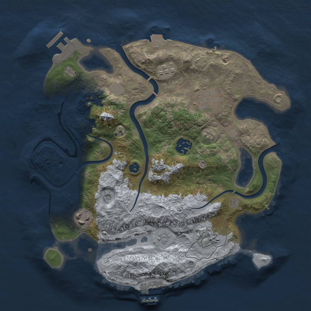 Rust Map: Procedural Map, Size: 3000, Seed: 1454835031, 11 Monuments