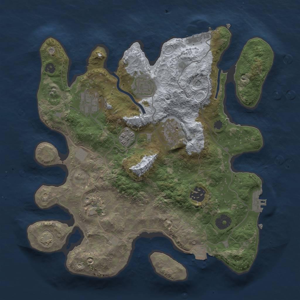Rust Map: Procedural Map, Size: 3000, Seed: 22863, 13 Monuments