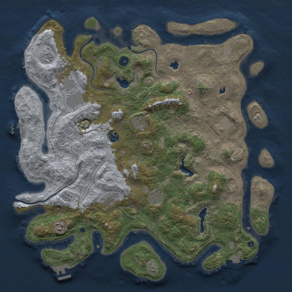 Rust Map: Procedural Map, Size: 4500, Seed: 1093503456, 15 Monuments