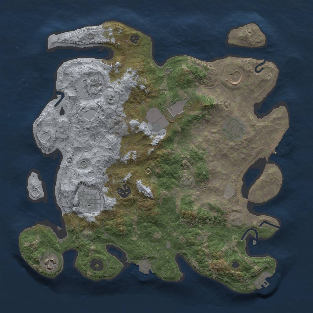 Rust Map: Procedural Map, Size: 3500, Seed: 1261973158, 15 Monuments
