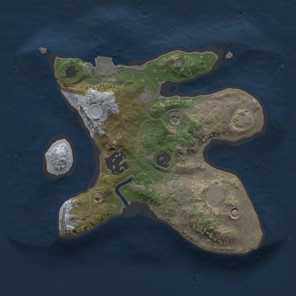 Rust Map: Procedural Map, Size: 2000, Seed: 46700, 6 Monuments