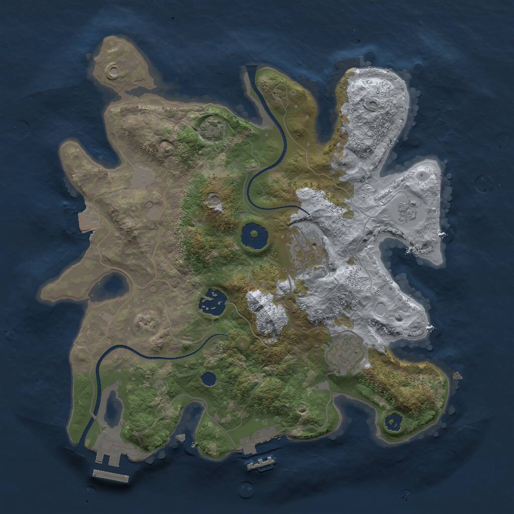 Rust Map: Procedural Map, Size: 2889, Seed: 10999909, 8 Monuments