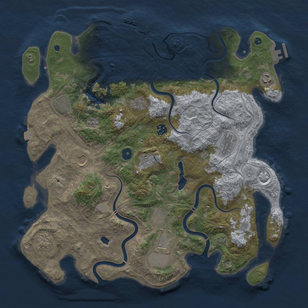 Rust Map: Procedural Map, Size: 4250, Seed: 27837, 17 Monuments