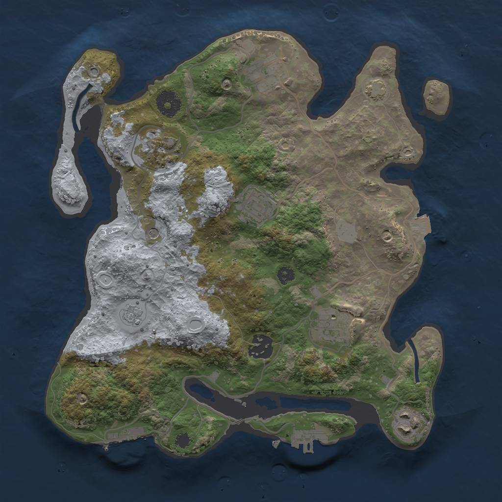 Rust Map: Procedural Map, Size: 3000, Seed: 31355, 14 Monuments