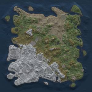 Thumbnail Rust Map: Procedural Map, Size: 4500, Seed: 434181116, 17 Monuments