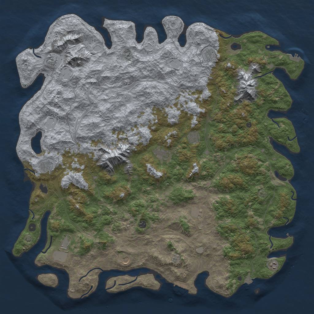 Rust Map: Procedural Map, Size: 6000, Seed: 769591509, 19 Monuments
