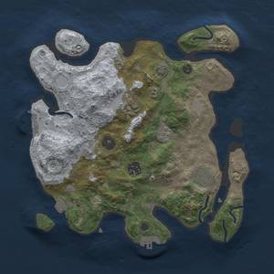 Thumbnail Rust Map: Procedural Map, Size: 3000, Seed: 16913, 12 Monuments