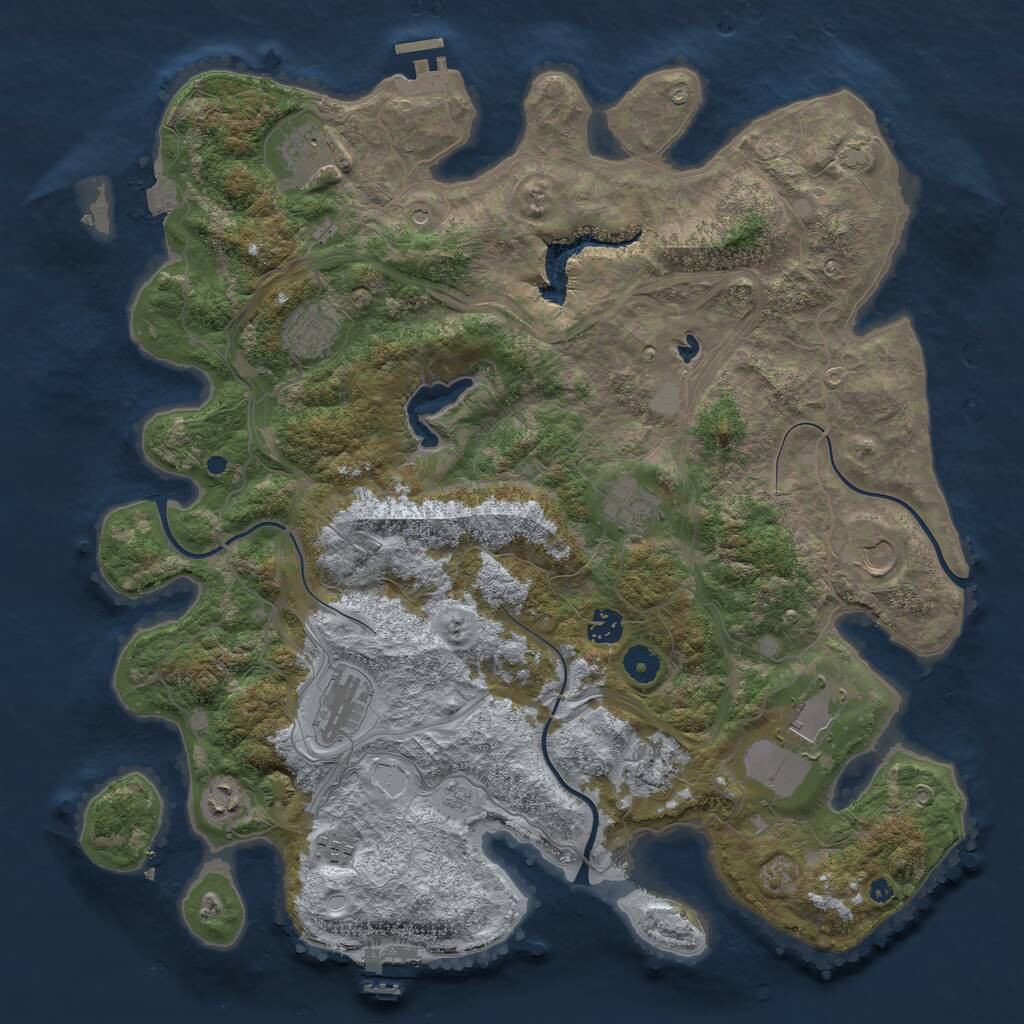 Rust Map: Procedural Map, Size: 4250, Seed: 737690053, 16 Monuments