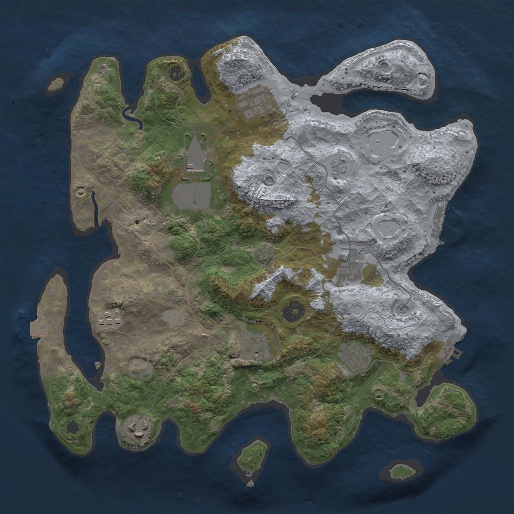 Rust Map: Procedural Map, Size: 3500, Seed: 231479498, 15 Monuments