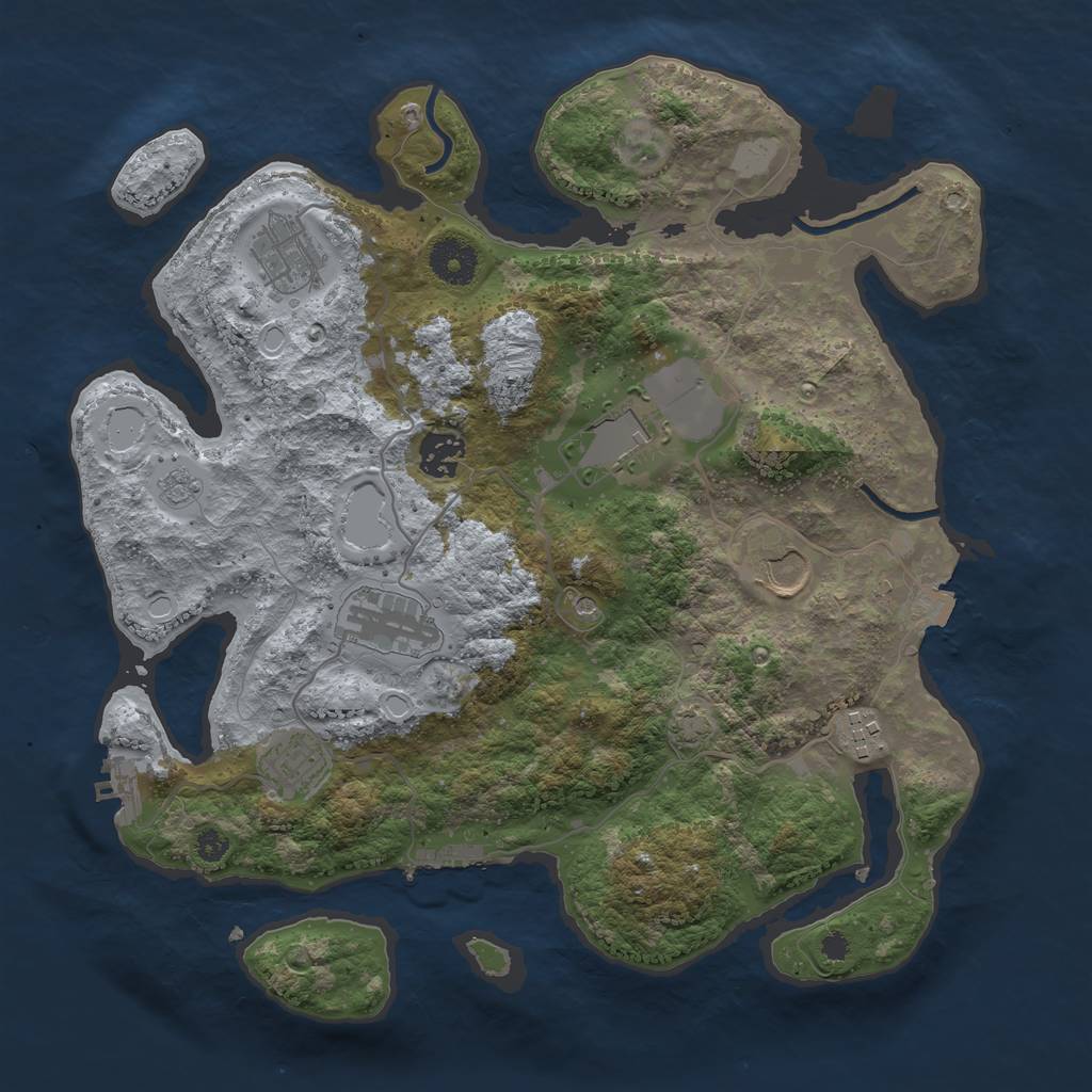 Rust Map: Procedural Map, Size: 3500, Seed: 706602472, 15 Monuments