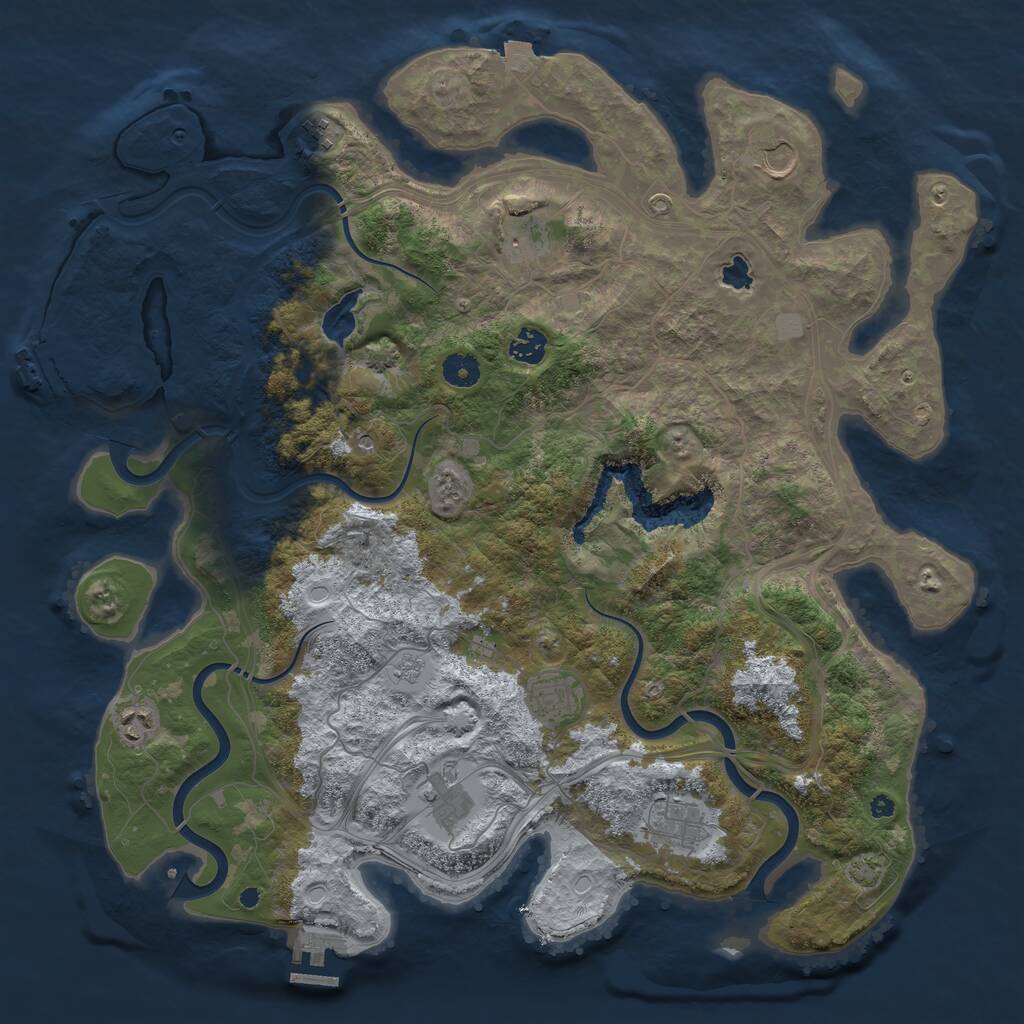 Rust Map: Procedural Map, Size: 4250, Seed: 1980522251, 14 Monuments