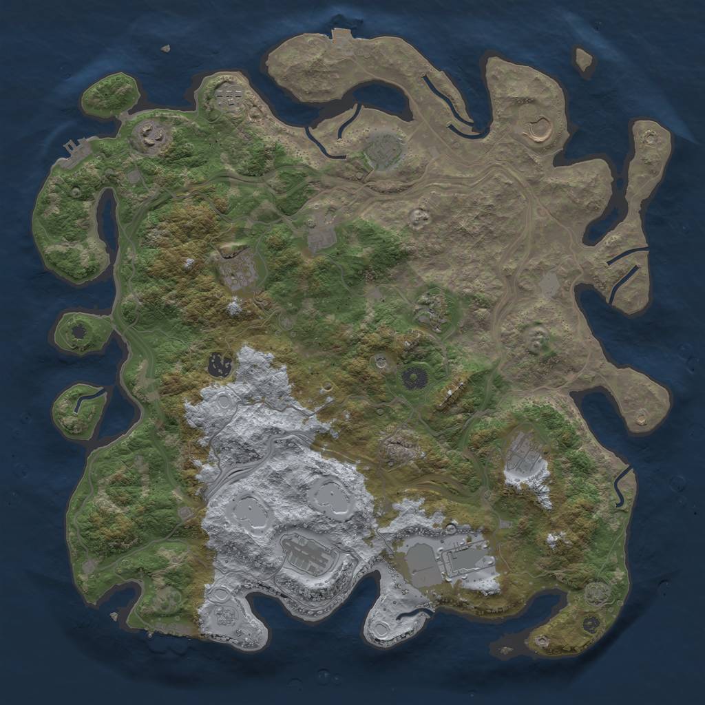 Rust Map: Procedural Map, Size: 4250, Seed: 1980522251, 19 Monuments