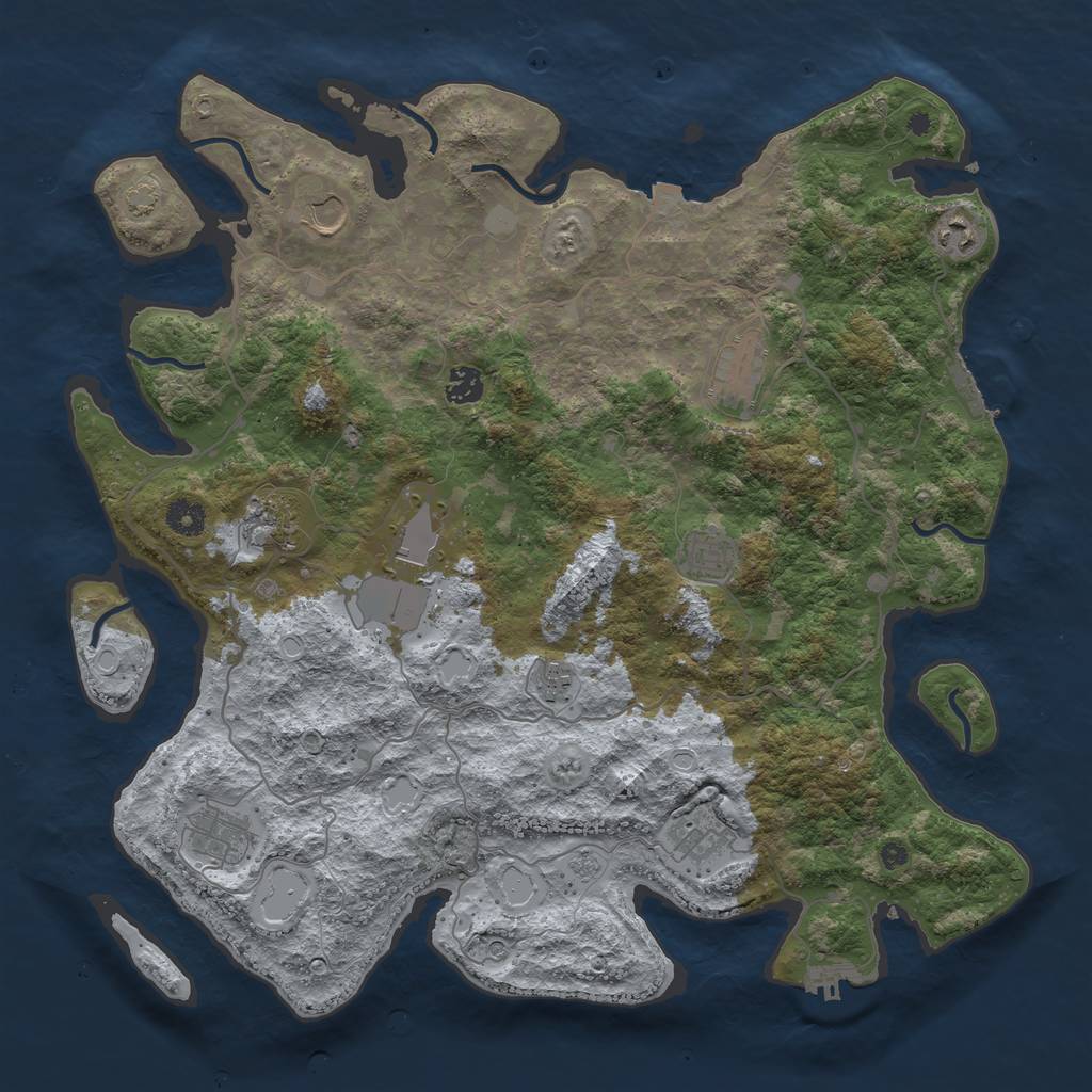 Rust Map: Procedural Map, Size: 4200, Seed: 11092001, 18 Monuments
