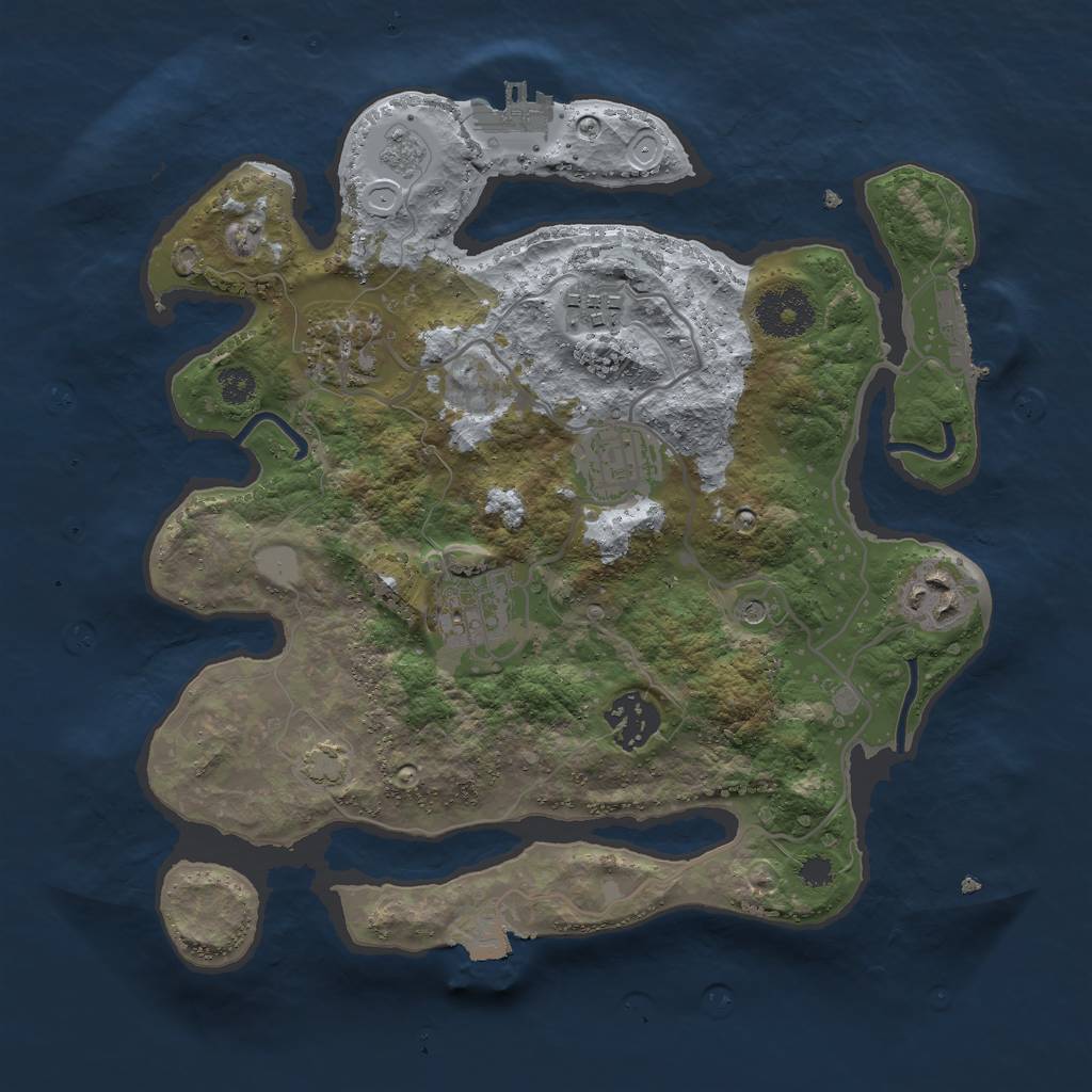 Rust Map: Procedural Map, Size: 3000, Seed: 3246987, 14 Monuments