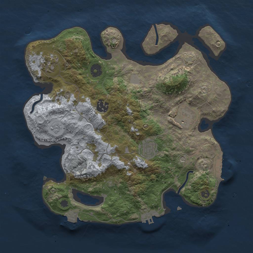 Rust Map: Procedural Map, Size: 3000, Seed: 654139108, 12 Monuments