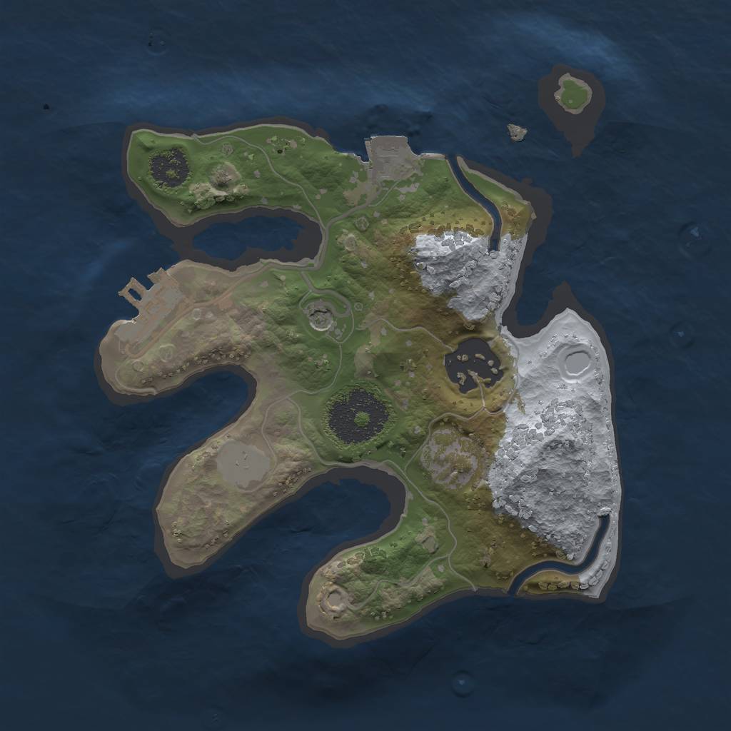 Rust Map: Procedural Map, Size: 2000, Seed: 3049884, 6 Monuments