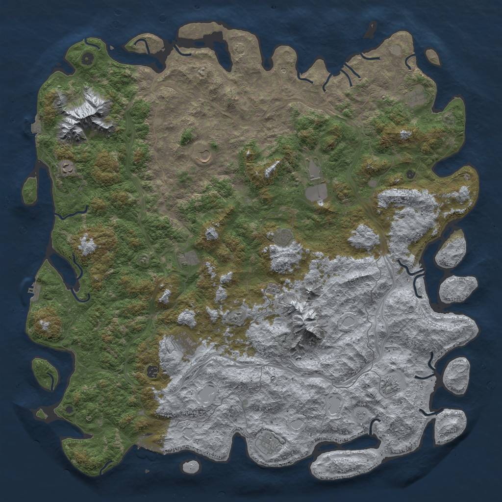 Rust Map: Procedural Map, Size: 6000, Seed: 336767658, 19 Monuments