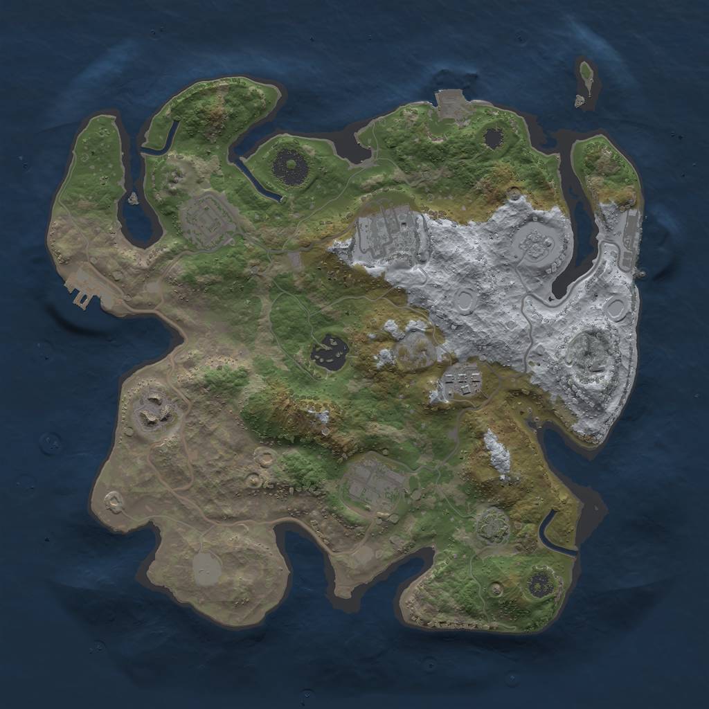 Rust Map: Procedural Map, Size: 3000, Seed: 99028632, 13 Monuments