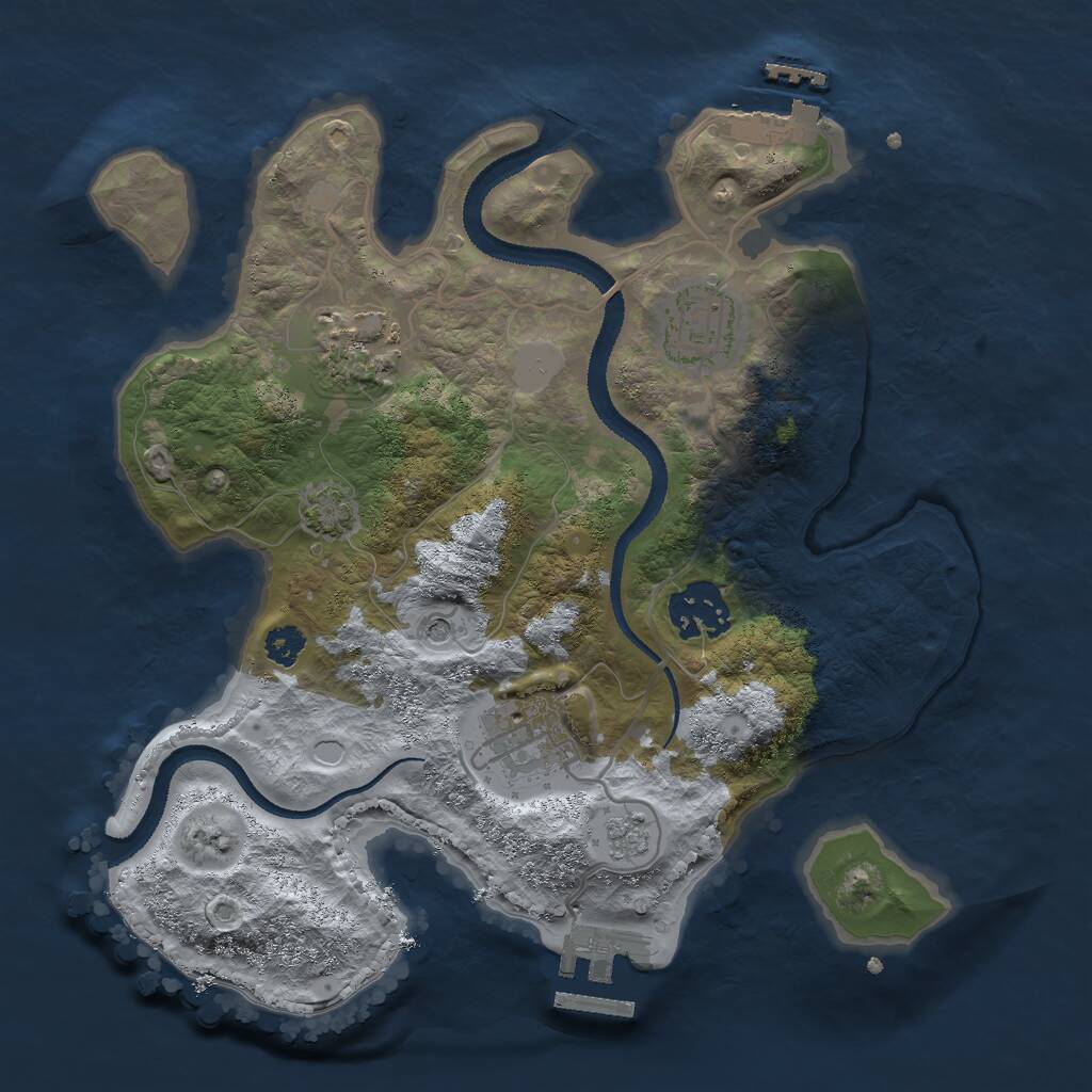 Rust Map: Procedural Map, Size: 2749, Seed: 2147483647, 10 Monuments