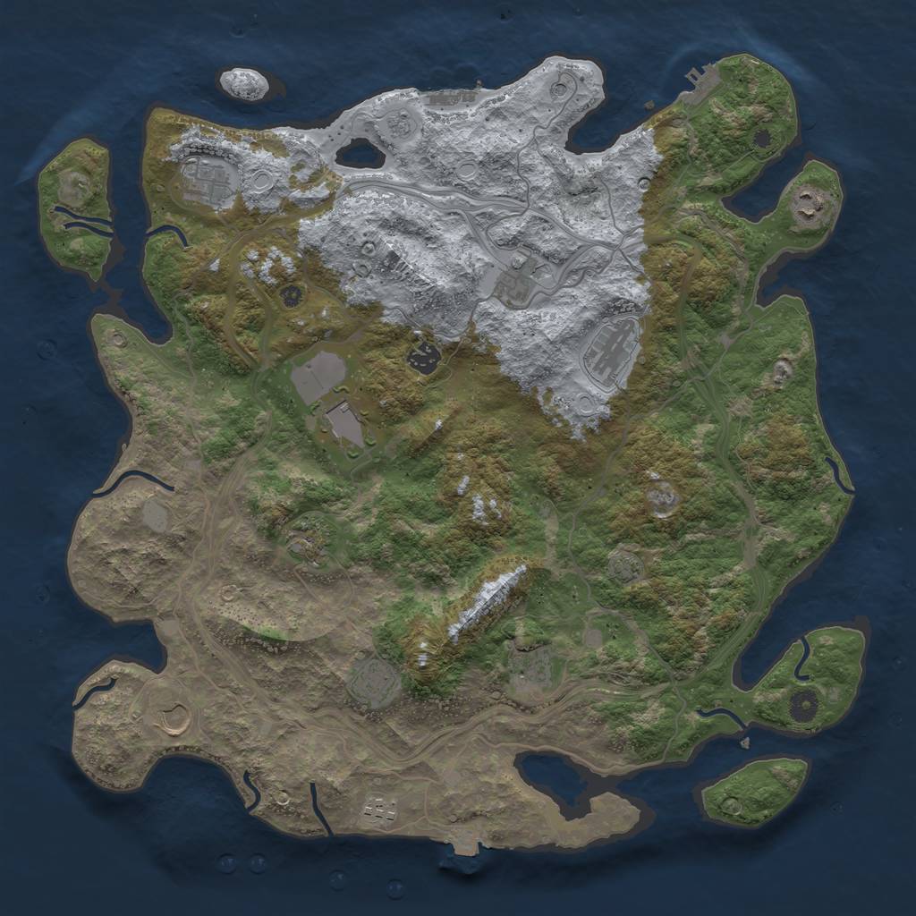 Rust Map: Procedural Map, Size: 4400, Seed: 14855, 19 Monuments