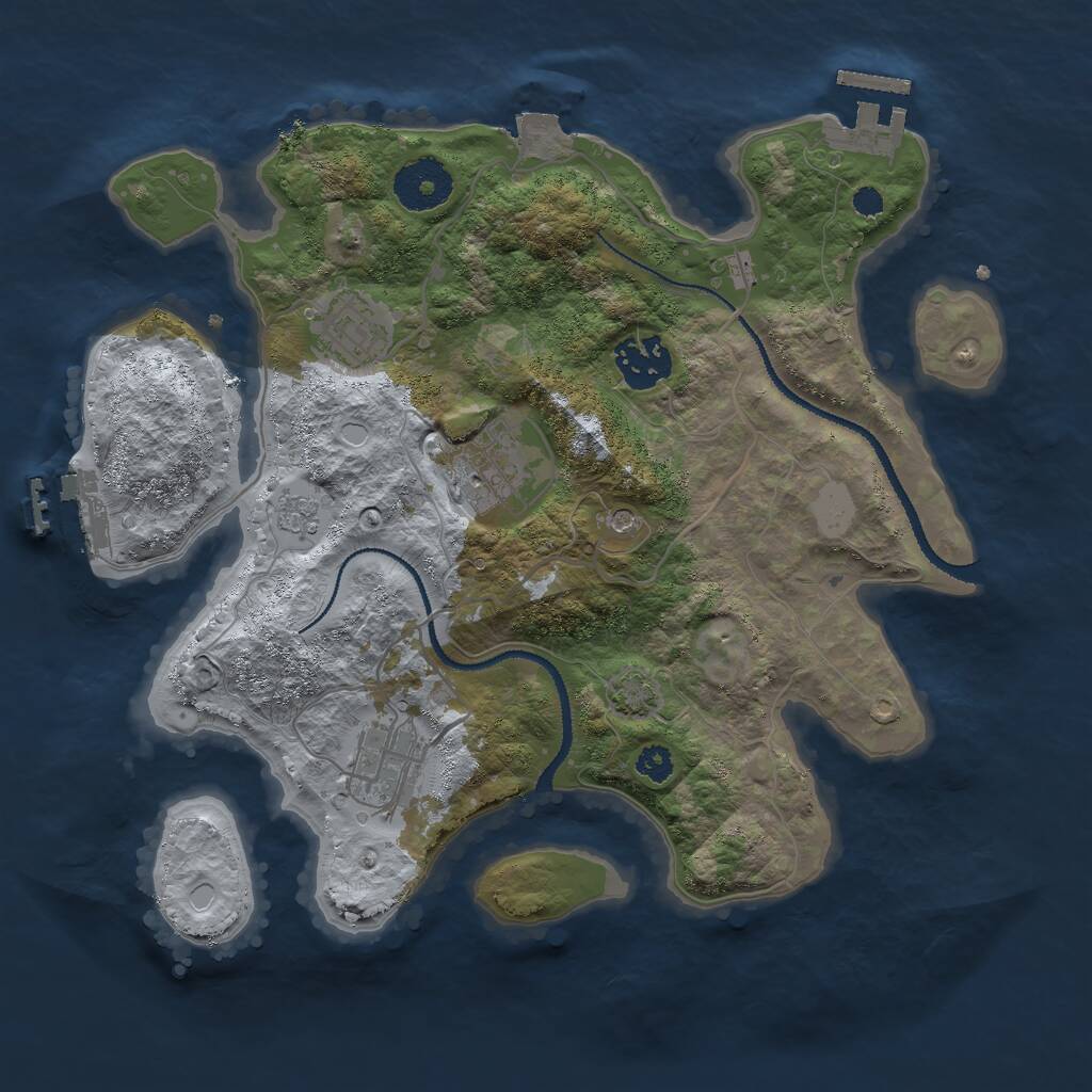 Rust Map: Procedural Map, Size: 3000, Seed: 252349673, 10 Monuments