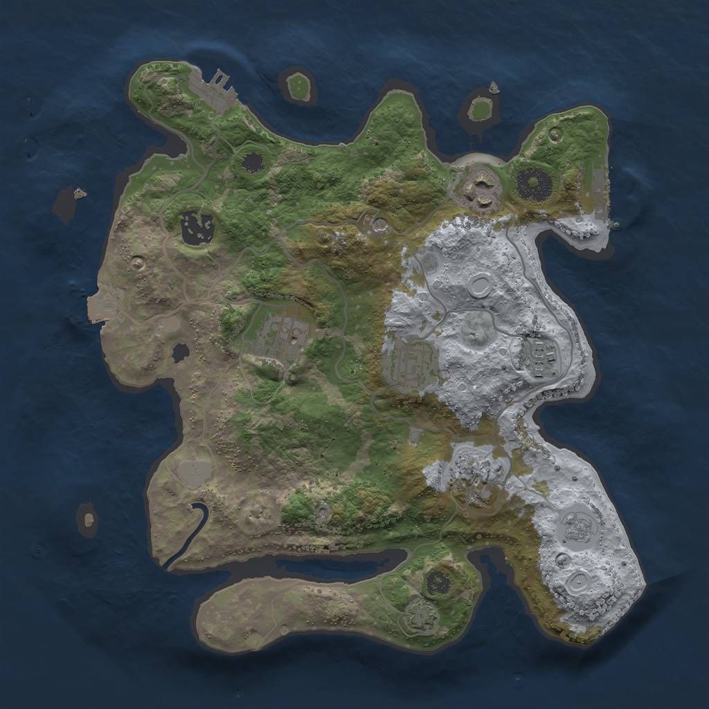 Rust Map: Procedural Map, Size: 3000, Seed: 89218, 14 Monuments