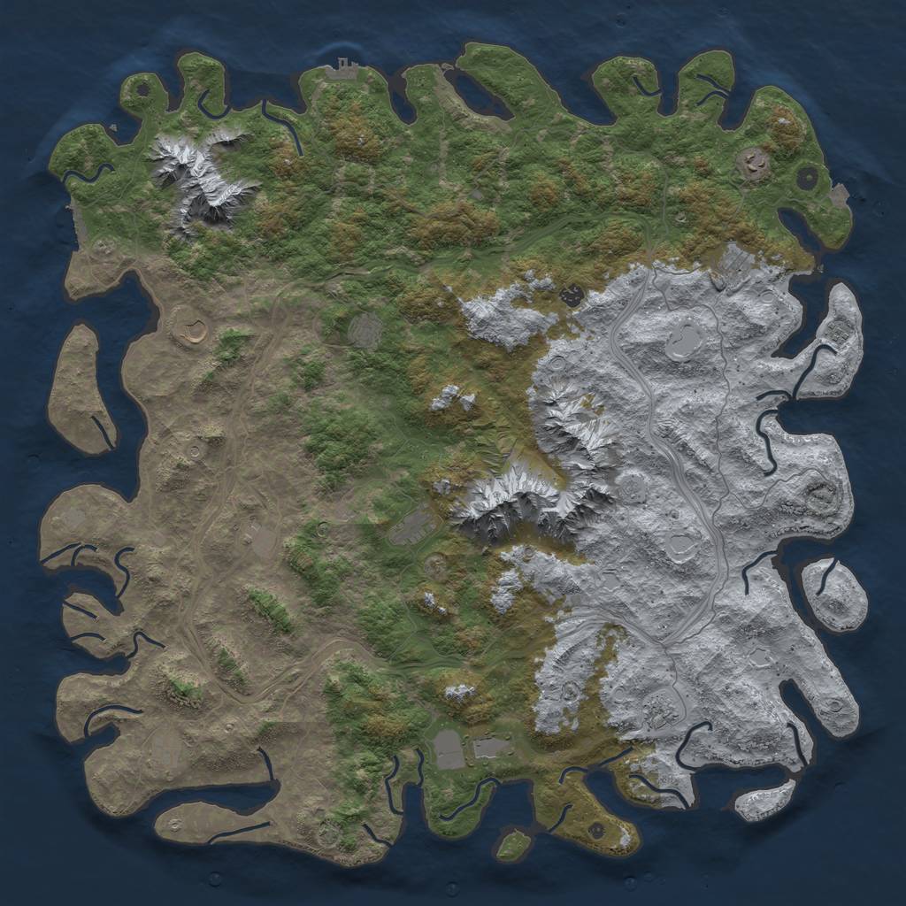 Rust Map: Procedural Map, Size: 6000, Seed: 244597431, 19 Monuments