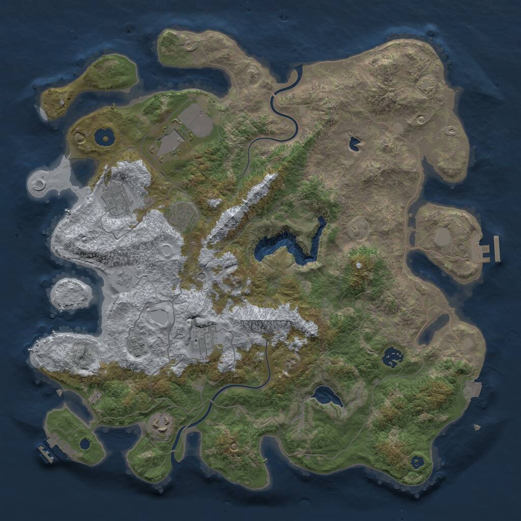 Rust Map: Procedural Map, Size: 4000, Seed: 137205715, 13 Monuments