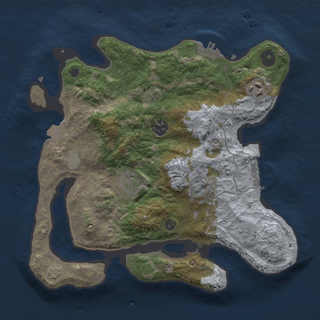 Rust Map: Procedural Map, Size: 3000, Seed: 12076, 11 Monuments