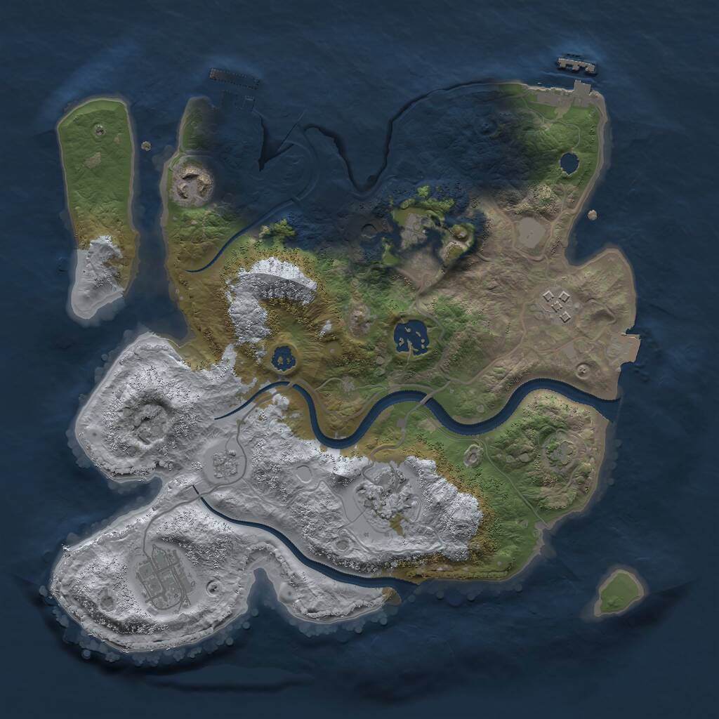 Rust Map: Procedural Map, Size: 3000, Seed: 642502155, 12 Monuments