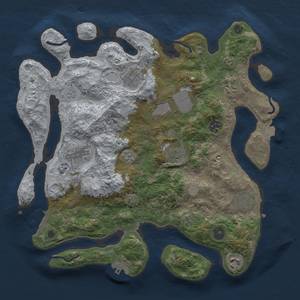 Thumbnail Rust Map: Procedural Map, Size: 3600, Seed: 33343, 17 Monuments