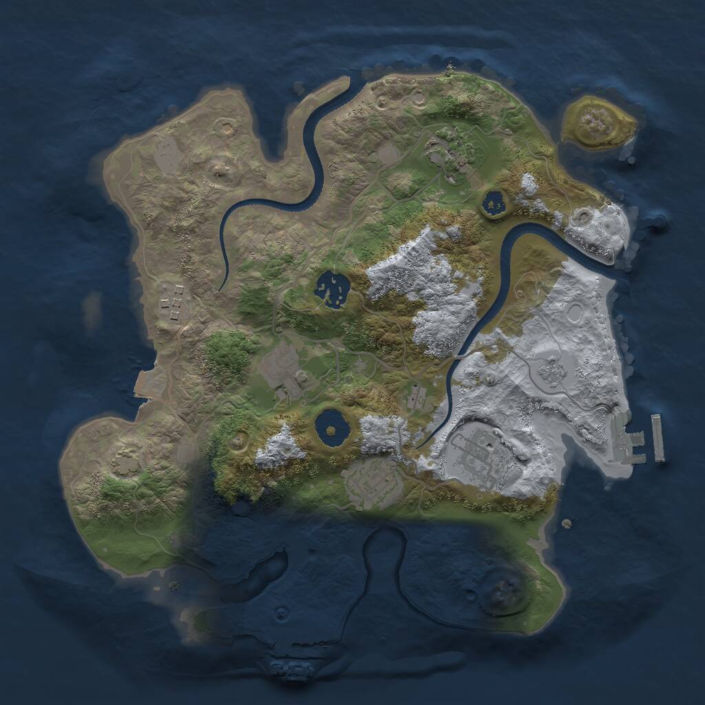 Rust Map: Procedural Map, Size: 3000, Seed: 731228059, 11 Monuments