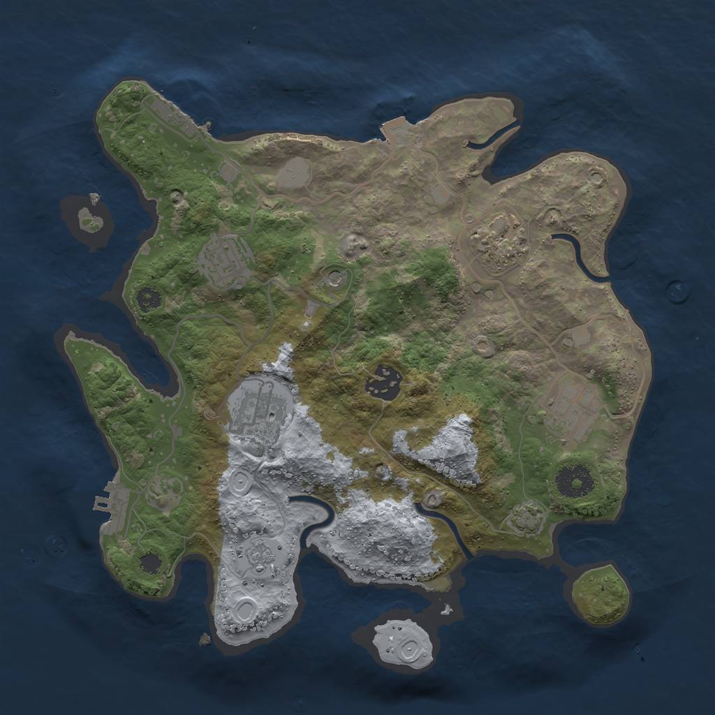 Rust Map: Procedural Map, Size: 3000, Seed: 14435, 13 Monuments