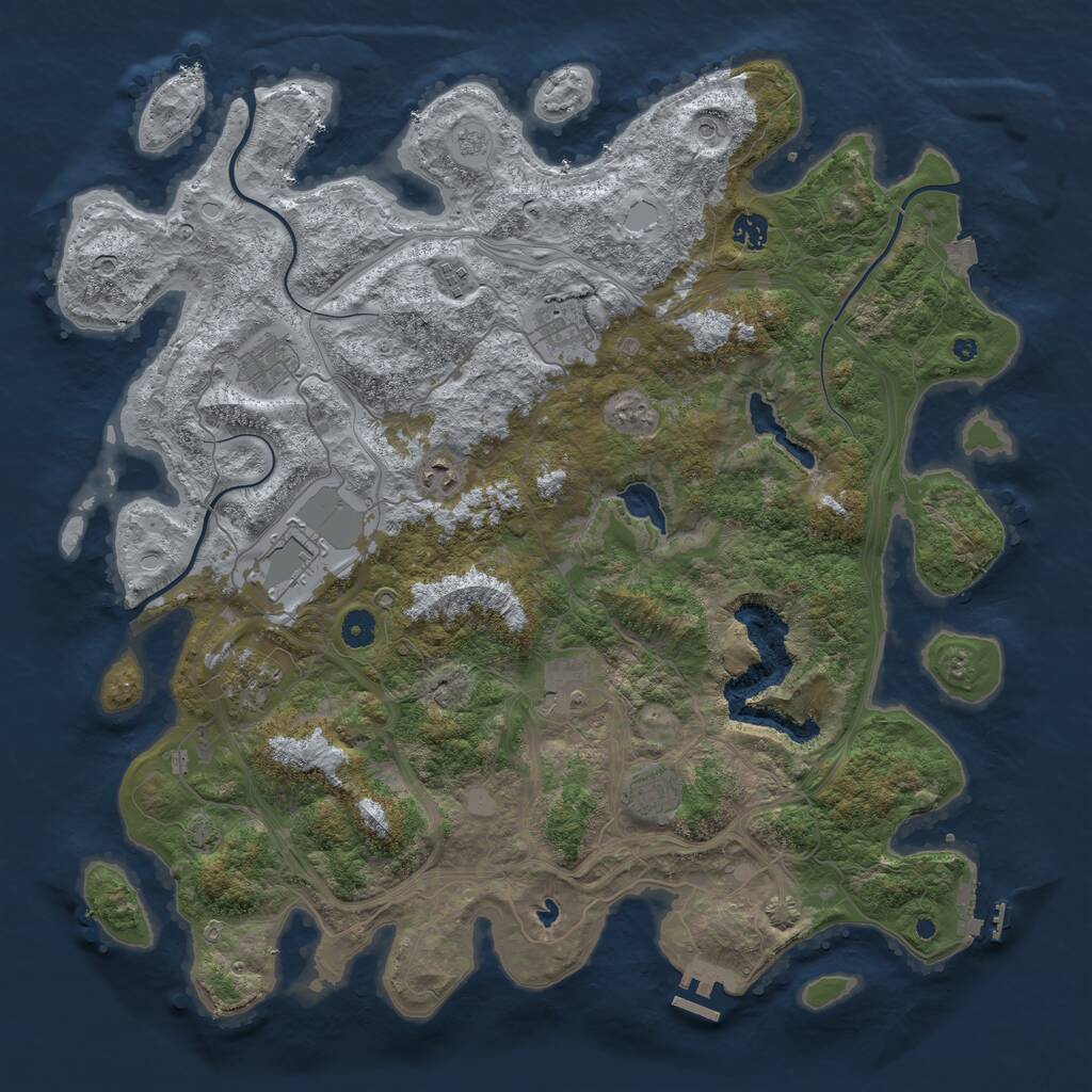 Rust Map: Procedural Map, Size: 4500, Seed: 67941114, 15 Monuments