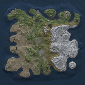 Thumbnail Rust Map: Procedural Map, Size: 3500, Seed: 585956, 15 Monuments