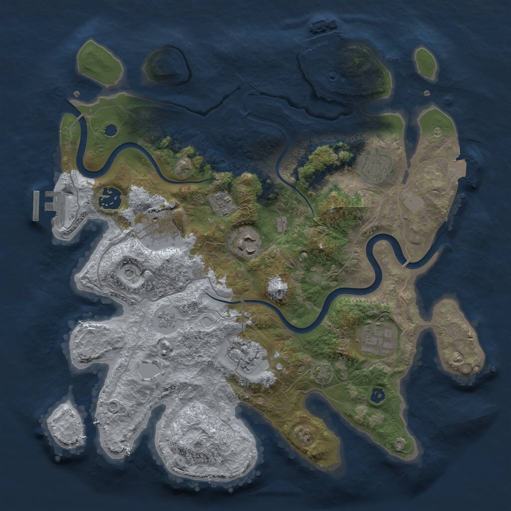 Rust Map: Procedural Map, Size: 3400, Seed: 1489761257, 13 Monuments