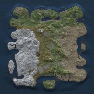 Thumbnail Rust Map: Procedural Map, Size: 3700, Seed: 979885701, 18 Monuments