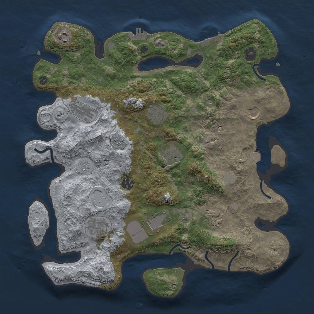 Rust Map: Procedural Map, Size: 3700, Seed: 979885701, 18 Monuments