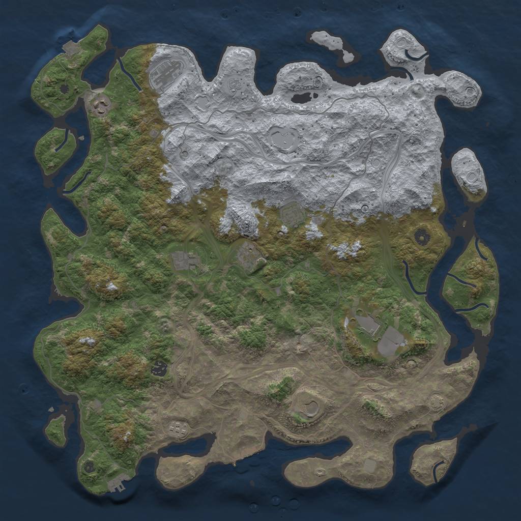 Rust Map: Procedural Map, Size: 4800, Seed: 1690113648, 17 Monuments