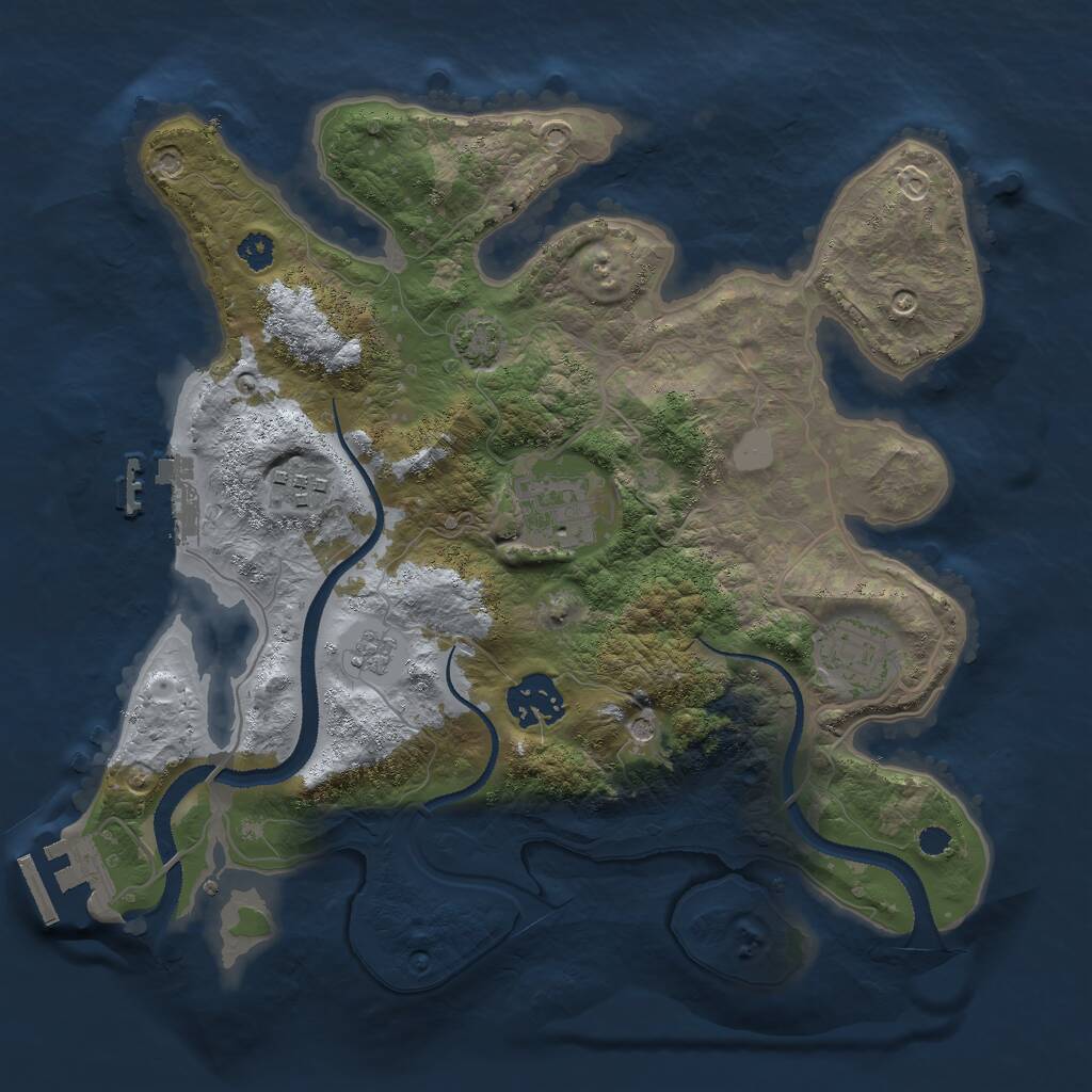 Rust Map: Procedural Map, Size: 3000, Seed: 66125013, 10 Monuments