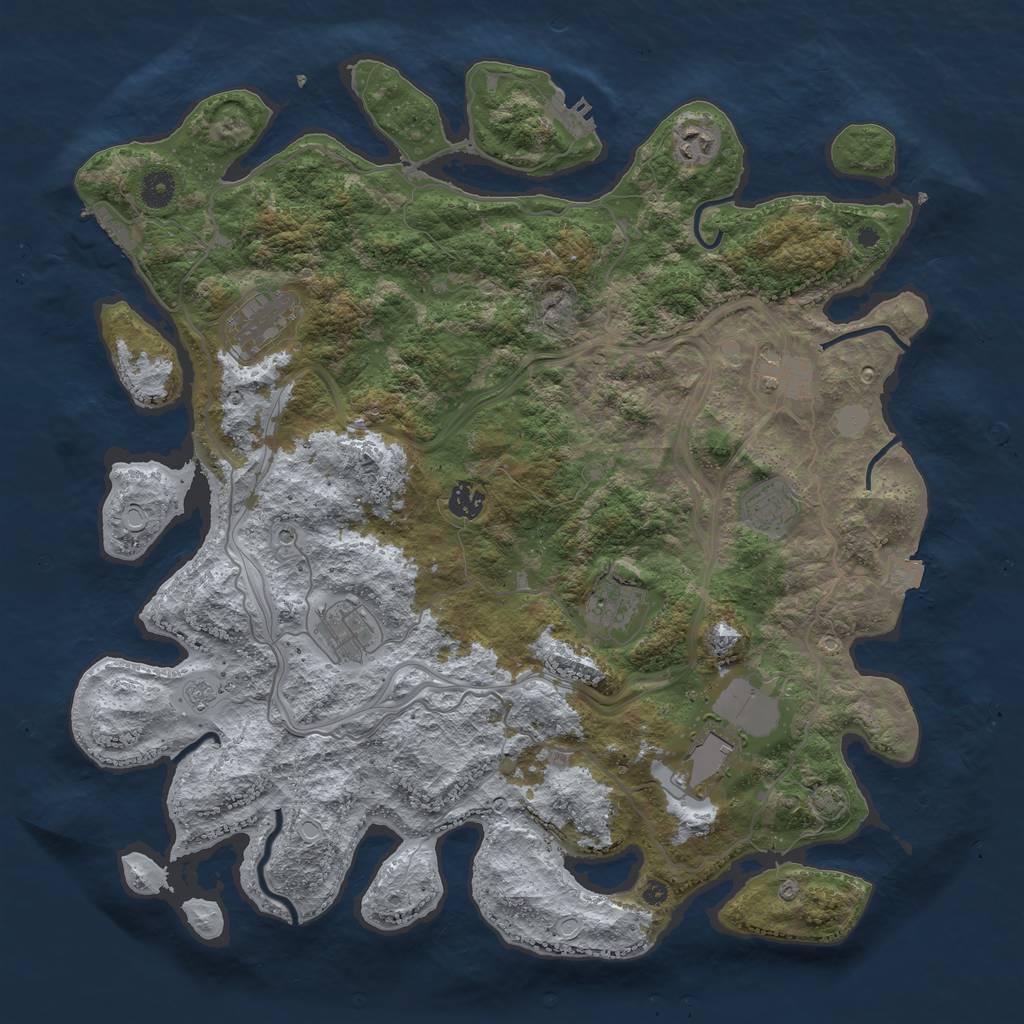 Rust Map: Procedural Map, Size: 4250, Seed: 18937, 16 Monuments